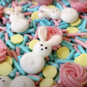 homemade easter sprinkles mix with bunnies